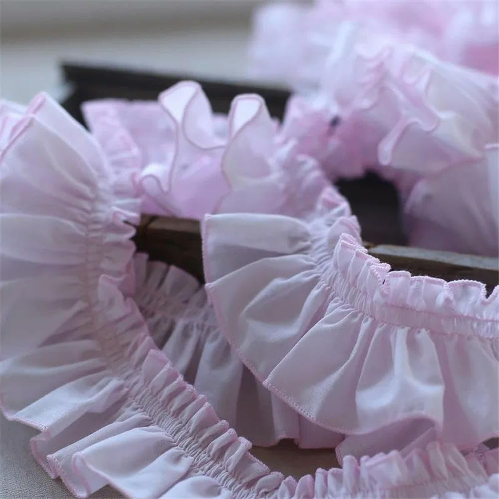 Koronkowa taśma ozdobna, 6.5 Cm Wide Multicolor Cotton 3D Pleated Lace Ribbon For DIY Sewing(Grey)