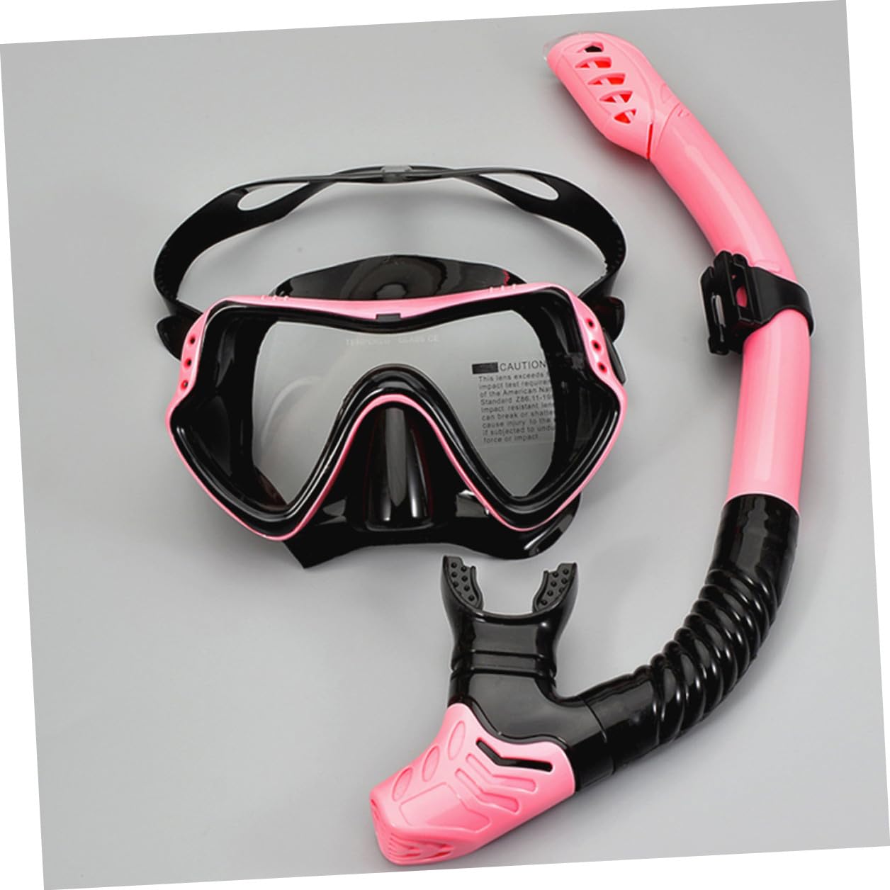 Gafas de Snorkel y Buceo con Tubo sin Olor Correa Elástica y Ventana Única para Natación Segura y Vista Amplia Completo Rosa para Adultos