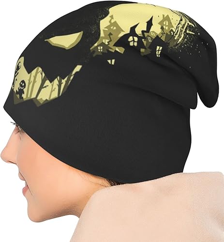 Miniatura 8 de Gorro de punto de Navidad para invierno, para exteriores, cálido, con estampado de calavera para adultos