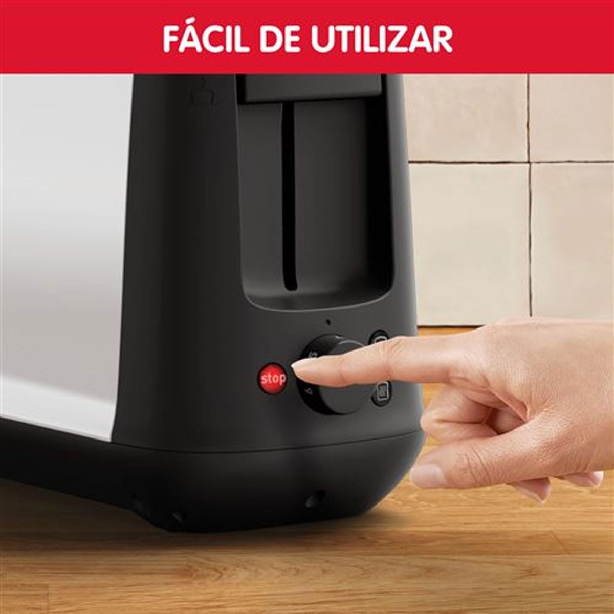 Moulinex LS340811 1kaw. 1000W Czarny, Stal nierdzewna - Toster (1 kaw, Czarny, Stal nierdzewna, Stal nierdzewna, obrotowy, 1000 W)