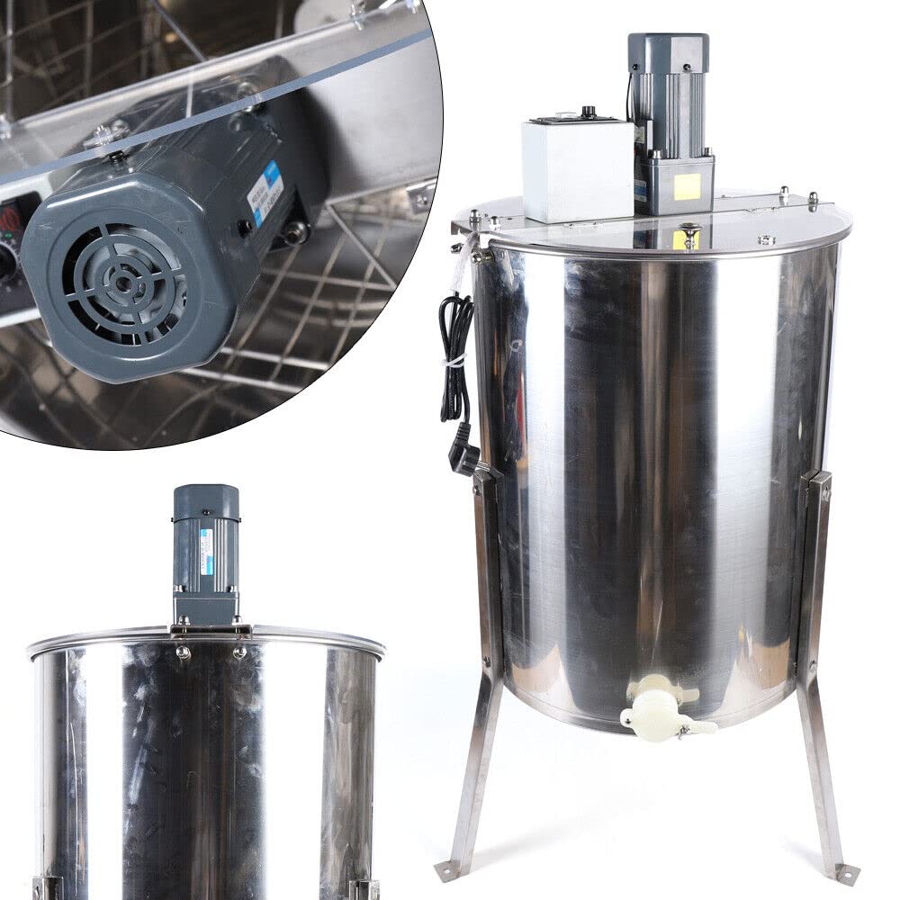 Estrattore di Miele Elettrico 220 V, centrifuga per estrattore di Miele in Acciaio Inossidabile, Attrezzatura per Apicoltura Manuale, Apicoltore per Principianti, apicoltori, Accessori, 4 favi