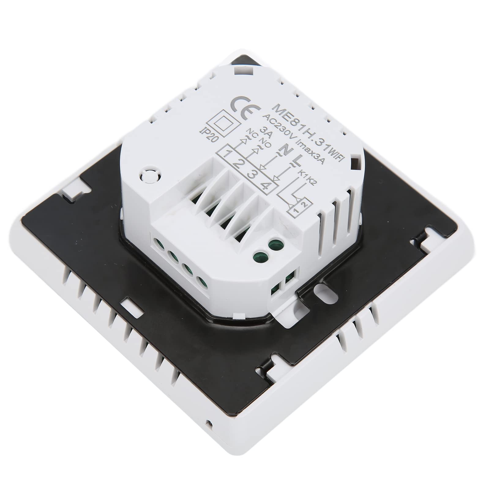 FTVOGUE Inteligentny Termostat WiFi LCD Kolorowy 230V 3A 41-194°F, (White