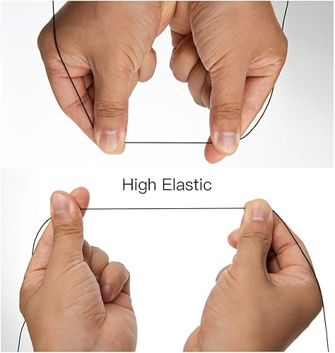 Miniatura 3 de Cuerda elástica Crafare de 0.039in de color negro para joyería, pulsera, trenzado, manualidades, 149 yardas446 pies