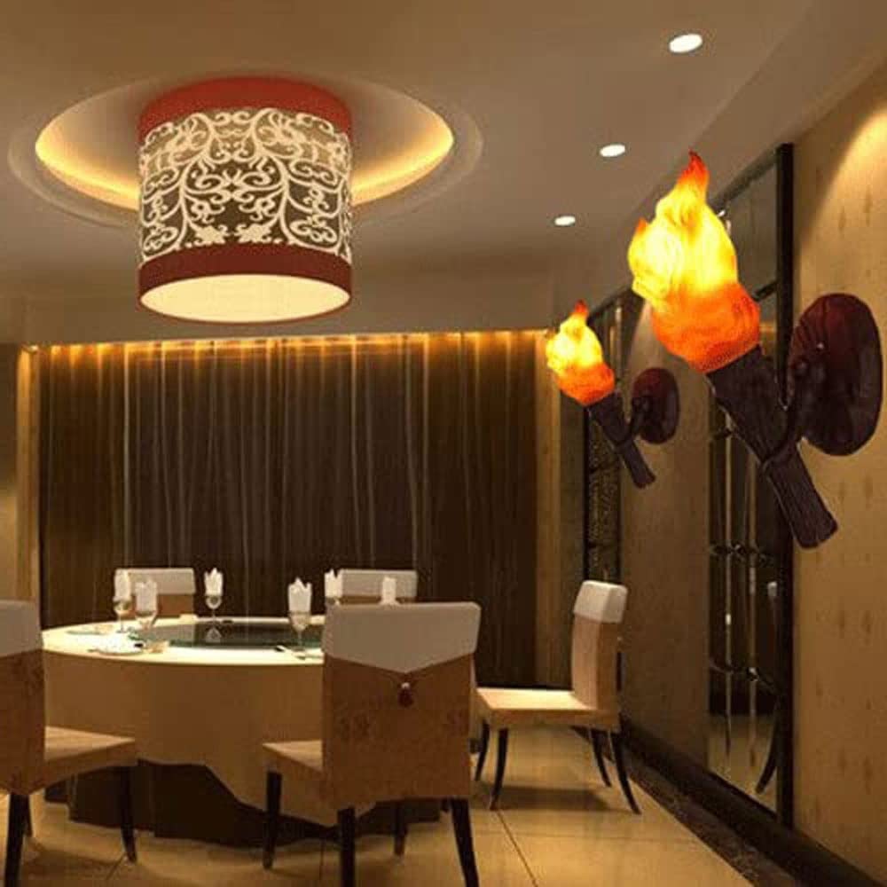 Lámpara de Pared LED de Resina con Forma de antorcha de simulación de Granja Industrial, luz Decorativa Retro Antigua Creativa para Interiores para Restaurante o cafetería.