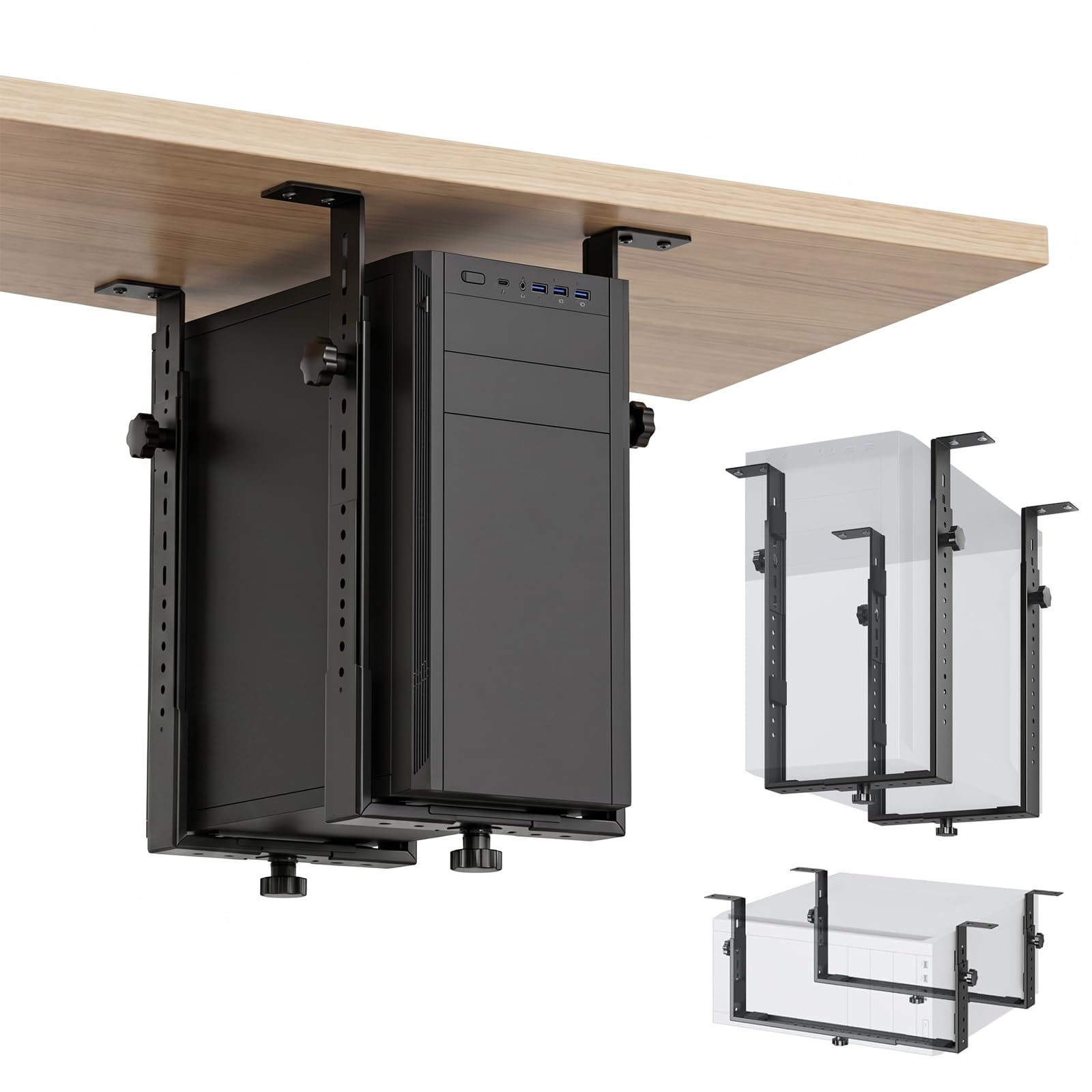 NCONCO Supporto da tavolo per PC per case del computer, regolabile in altezza, universale, stabile fino a 35 kg, salvaspazio, per scrivanie