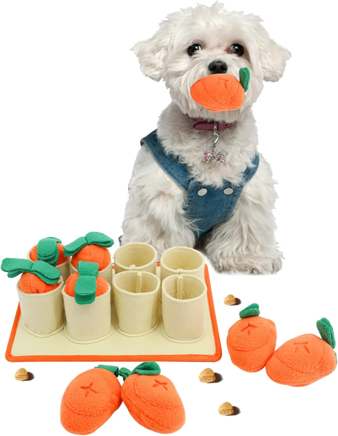 PetierWeit Dog Snuffle Mat Carrot Dog Toy Pet Feeding Mat