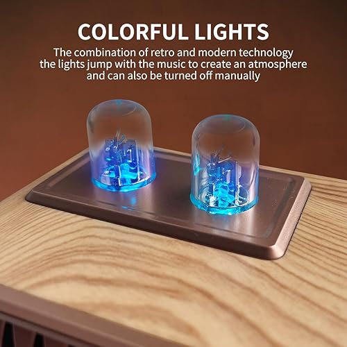 Miniatura 4 de CYBORIS Altavoz Bluetooth retro, radio vintage de madera natural Rotary FM Radio FM 20W altavoces duales estéreo, con disco U, tarjeta TFfunción de