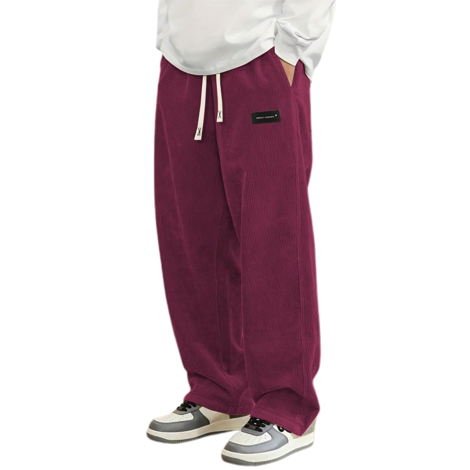 Generisch Cordhose für Herren mit weichem Fleecefutter winterlicher Komfort Bequeme Passform modische Hose für jeden