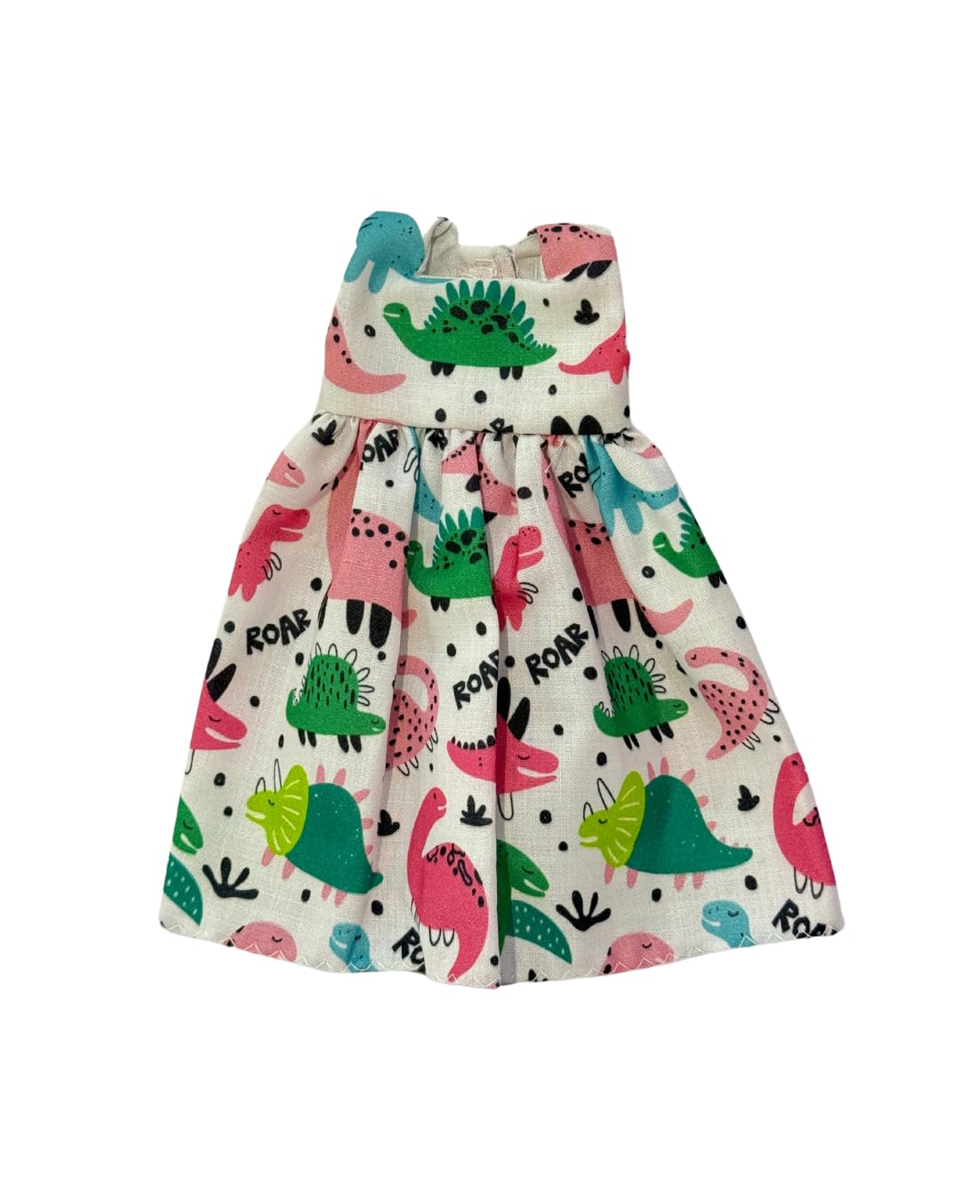 12 Inch Doll Dress for Nina, Unina and Merina Dolls from Tara’s Doll World | Colorful Fabric Outfit for 12 Inch Cloth Dolls | Doll Clothing Accessory (12" Dress - Dino)-image-13