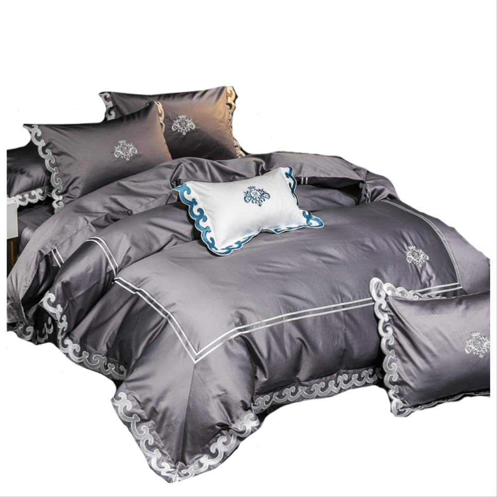 JIAXIA Duvet Cover French Import Villa Model Room Embroidery Four-Piece High-Grade Long-Staple Cotton Satin 1.8 Bedding