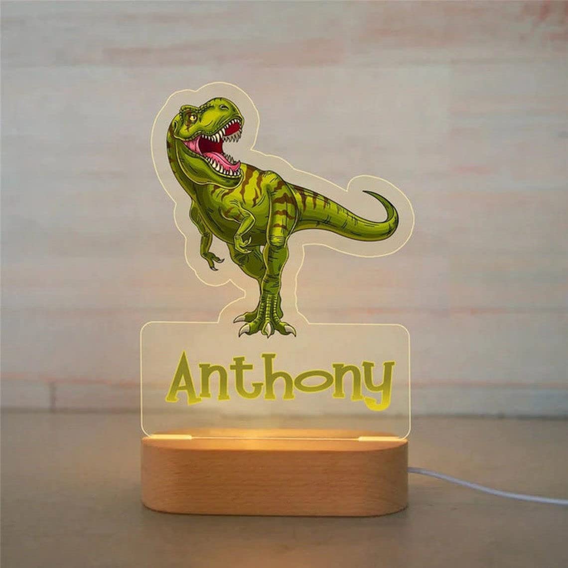 Custom Name Night Light for Kids | Personalized Colorful Night Light with LED Lighting for Children | Personalized It with Your Kid's Name | Best Gifts Idea for Many Occasion (Tyrannosaurus Rex)
