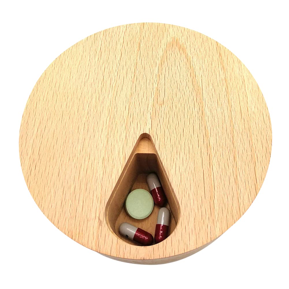 Portapillole Settimanale In Legno LICHENGTAI - Organizer 7 Giorni, Scatola Per Viaggio, Farmaci, Spezie E Piccoli Oggetti, 11x11x3 Cm - 2