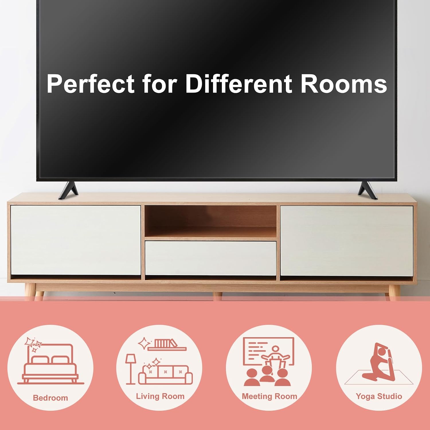 TV Stand for JVC TV Legs, for JVC TV Stand LT55MAW595 LT58MA887 LT-55MAW705 LT-55MAW804 LT-55MA875 LT-50MAW595 LT-50MAW705 LT-58MAW595 LT65MAW595 LT-40MAW300 LT-43MAW595 with Screw, Black