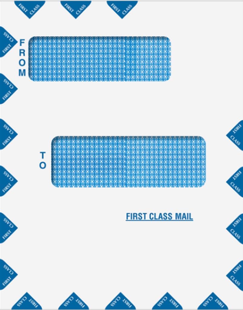 EGP First Class Mail Alternate Window Envelope, Double Window, Quantity 100 Envelopes, 9 1/2" x 12"