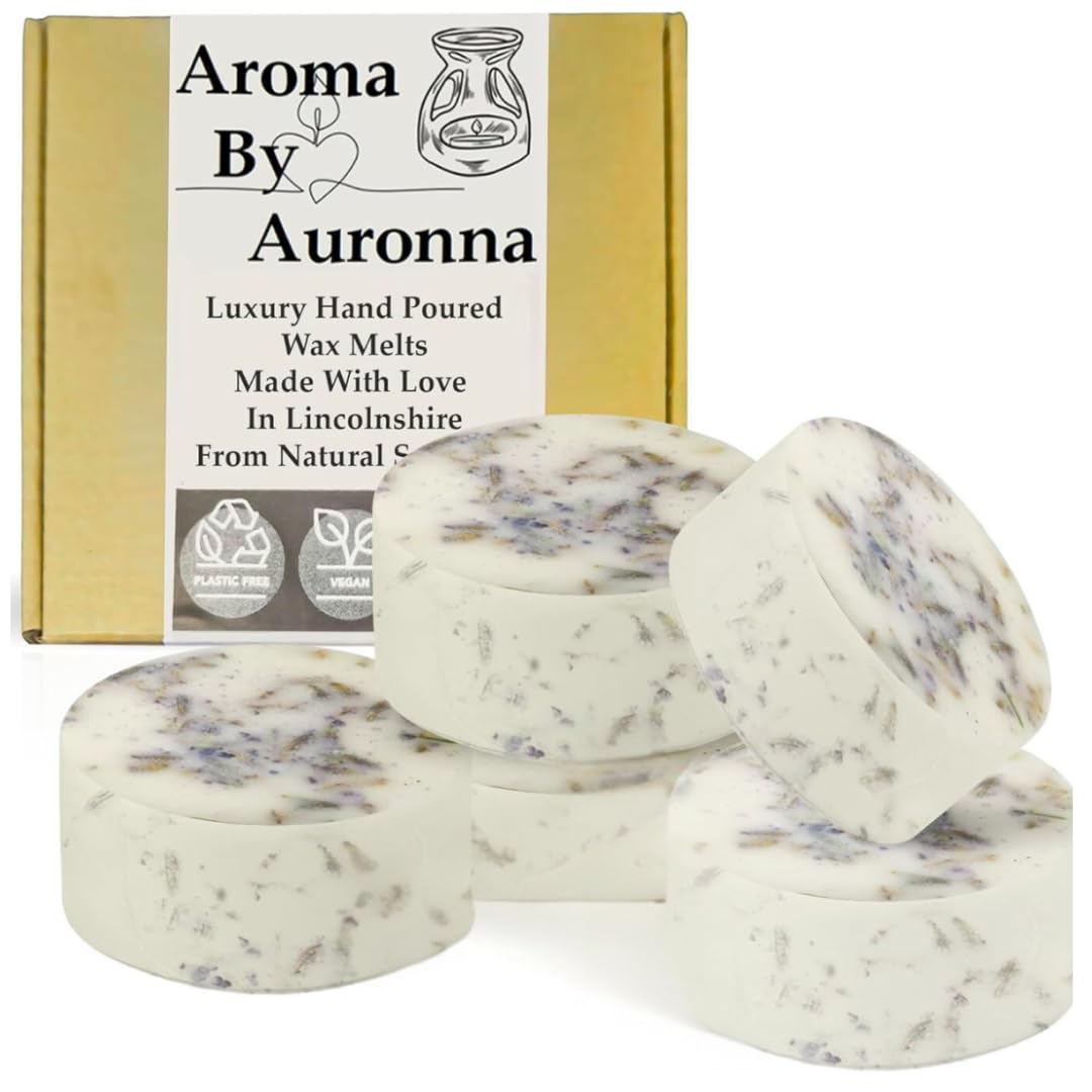 Auronna Wax Melts Bar Scented - Natural Handmade Soy Snap Bar - Highly Concentrate - Made in UK - Up to 80 Hours of Fragrance Cast (Calming)