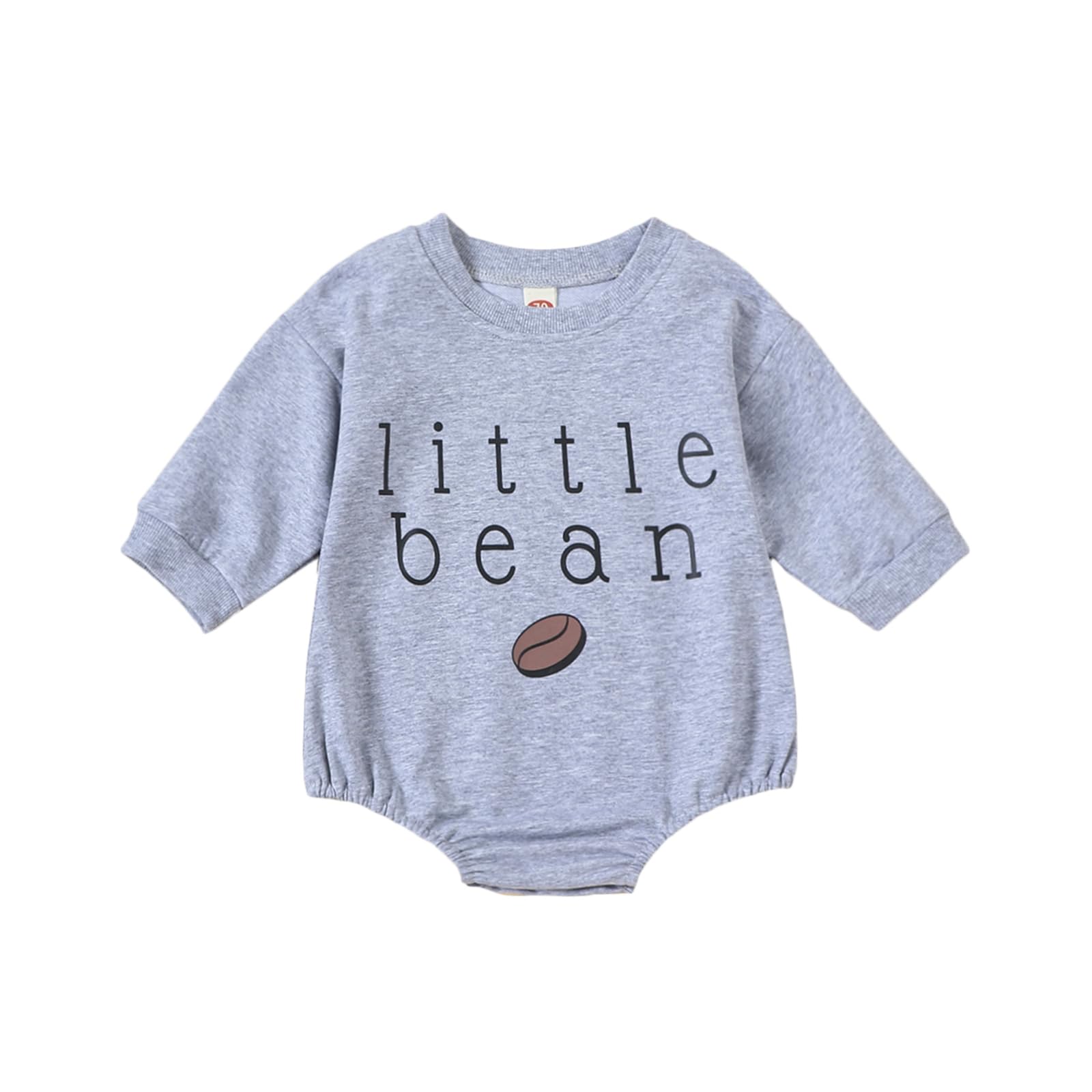YouweixiongNewborn Baby Boy Girl Romper Bubble Long Sleeve Little Bean Bodysuit Ovesized Sweatshirt Infant Casual Onesie Top
