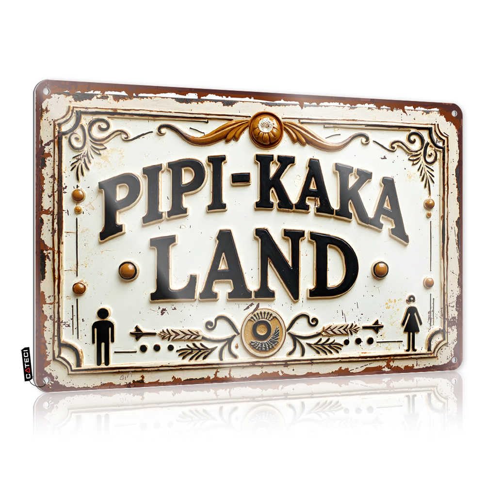 Fzfn Men's Colour Decoration Funny Bar Accessories And Decor Decor Exploring The Quirky World Of Pipi-Kaka Land: A Unique Destinatio - Vintage Wall Decor For Bathroom(20X30cm)