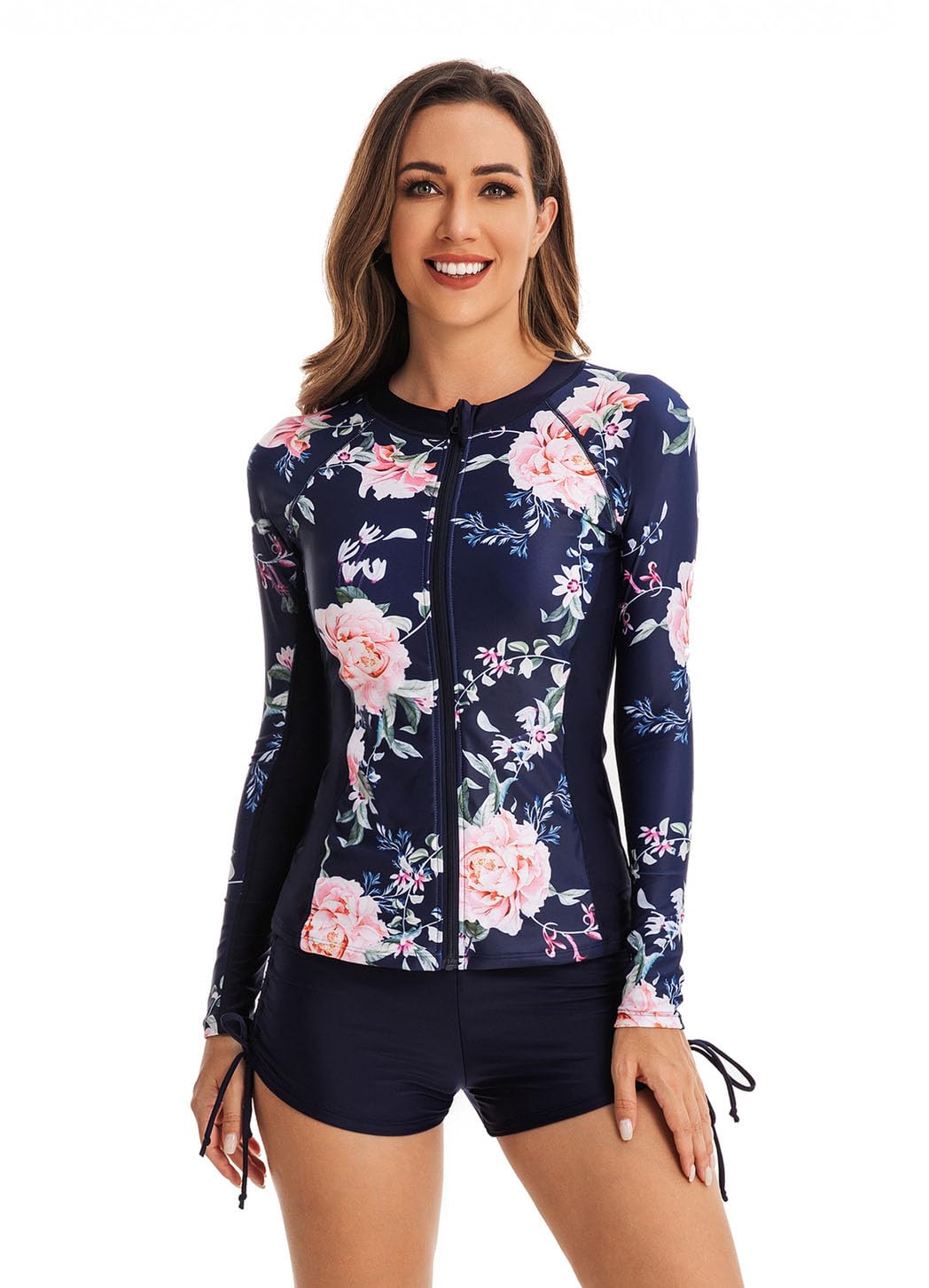 Donna Rash Guard 2 Pezzi Rash Guard Set Costumi da Bagno Surf Diving Swimsuits per Le Donne(Multicolore-38)
