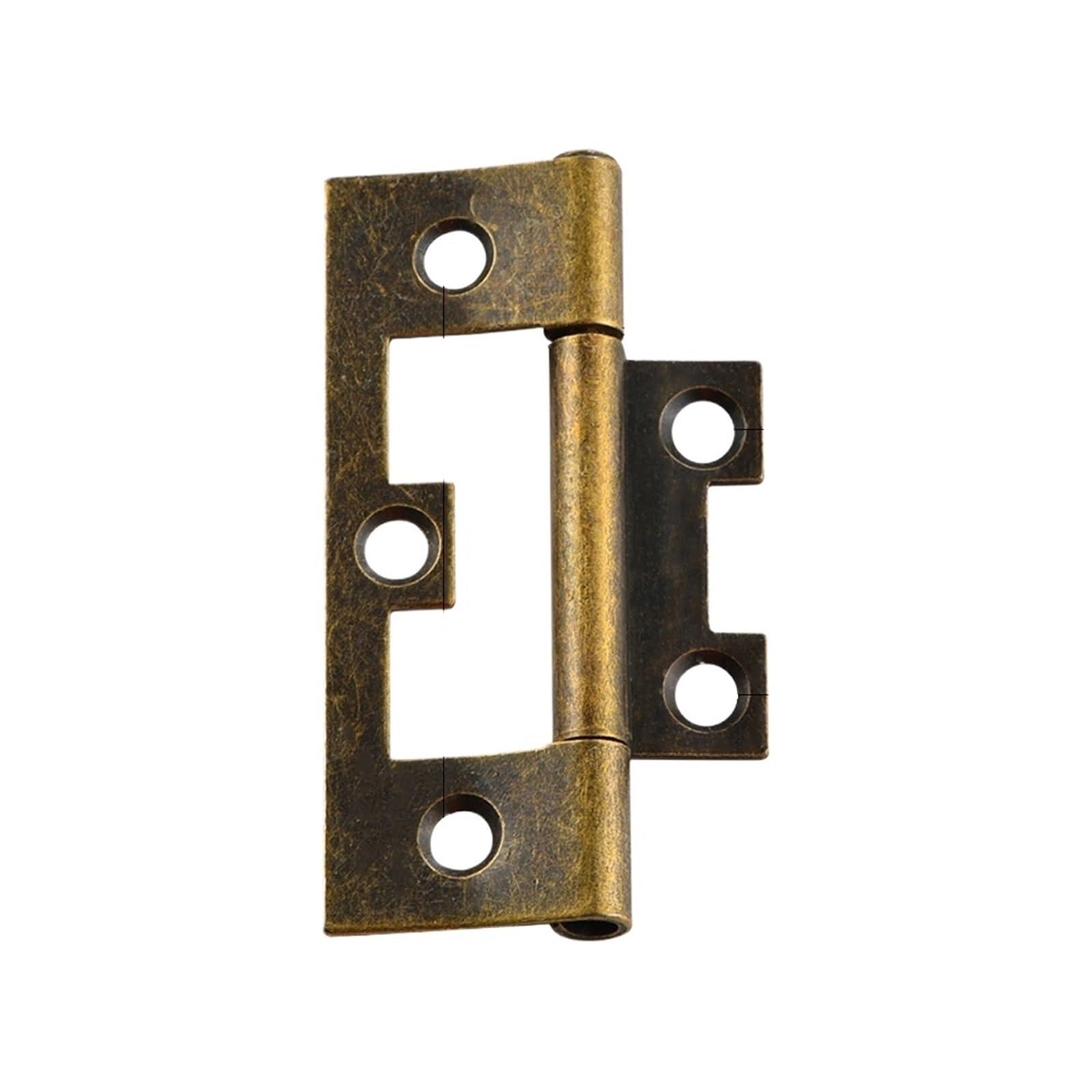 6Pcs Iron Flush Door Hinges Cupboard Furniture Hardware Vintage Wooden Box Spring Decorative Butt Hinge with Screws for Door(Color 02)