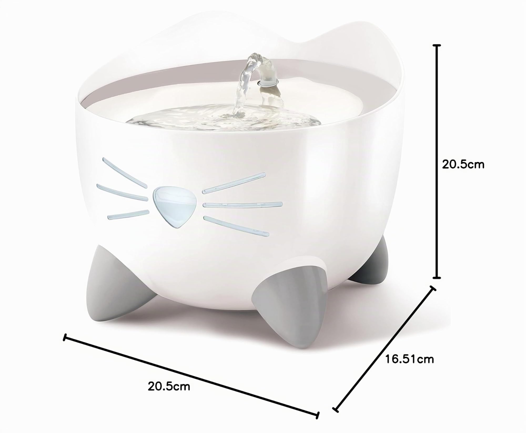 Catit PIXI Fontana per gatti 2,5 l bianco acciaio inox