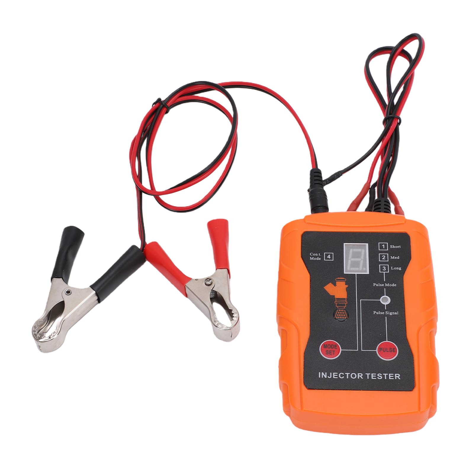Alomejor Probador de Inyectores de para Automóviles, Construcción ABS, Función 2 en 1 con 8 Adaptadores y Modos de Pulso, Ideal para Mantenimiento y Limpieza de Vehículos (Orange)