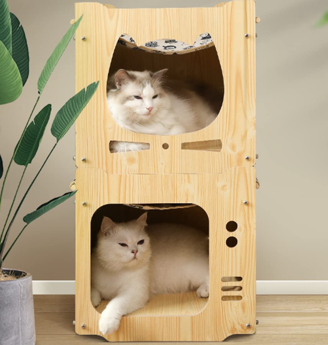 Belvery Cat House & Condos For Indoor Cats Large Cage Cat Tree Towers