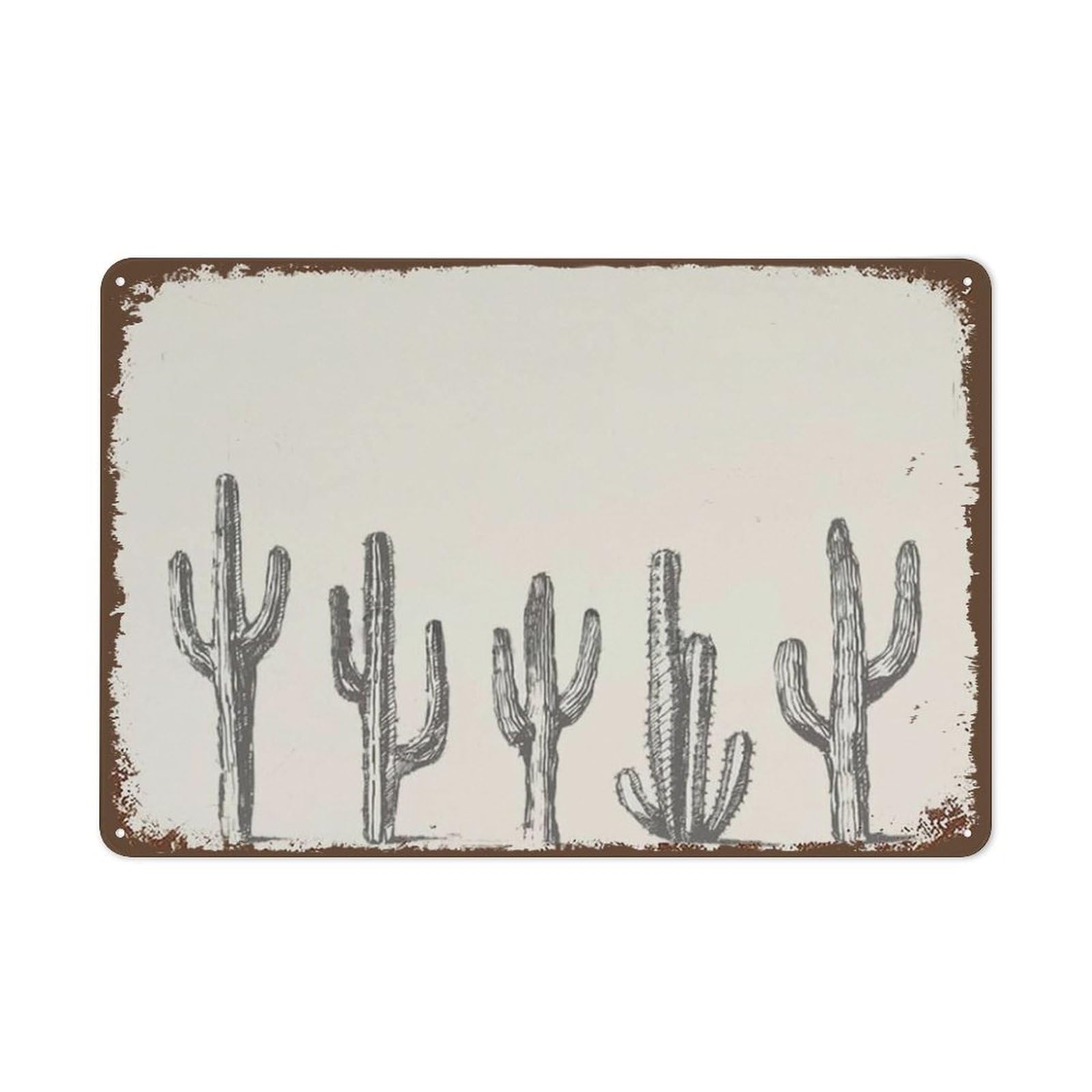 Vintage Cactus Succulent Bouquet Vintage Metal Tin Sign Decorable Cute Cacti Wall Art Decor Southwestern Floral Decor Art Succulent Wall Sign Decor For Home Retro Great Wall Art Poster 8"x12"