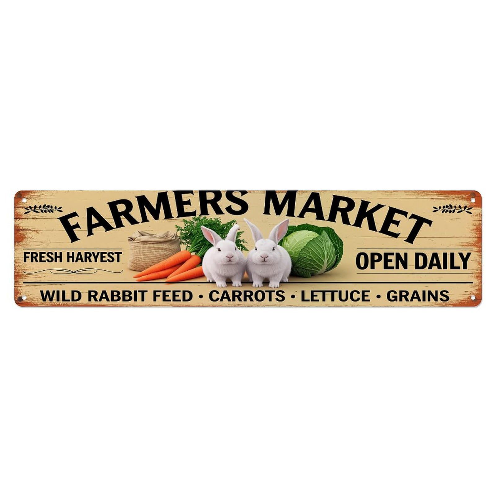 Farmers Market Fresh Harvest Open Daily Metal Tin Sign Plaque