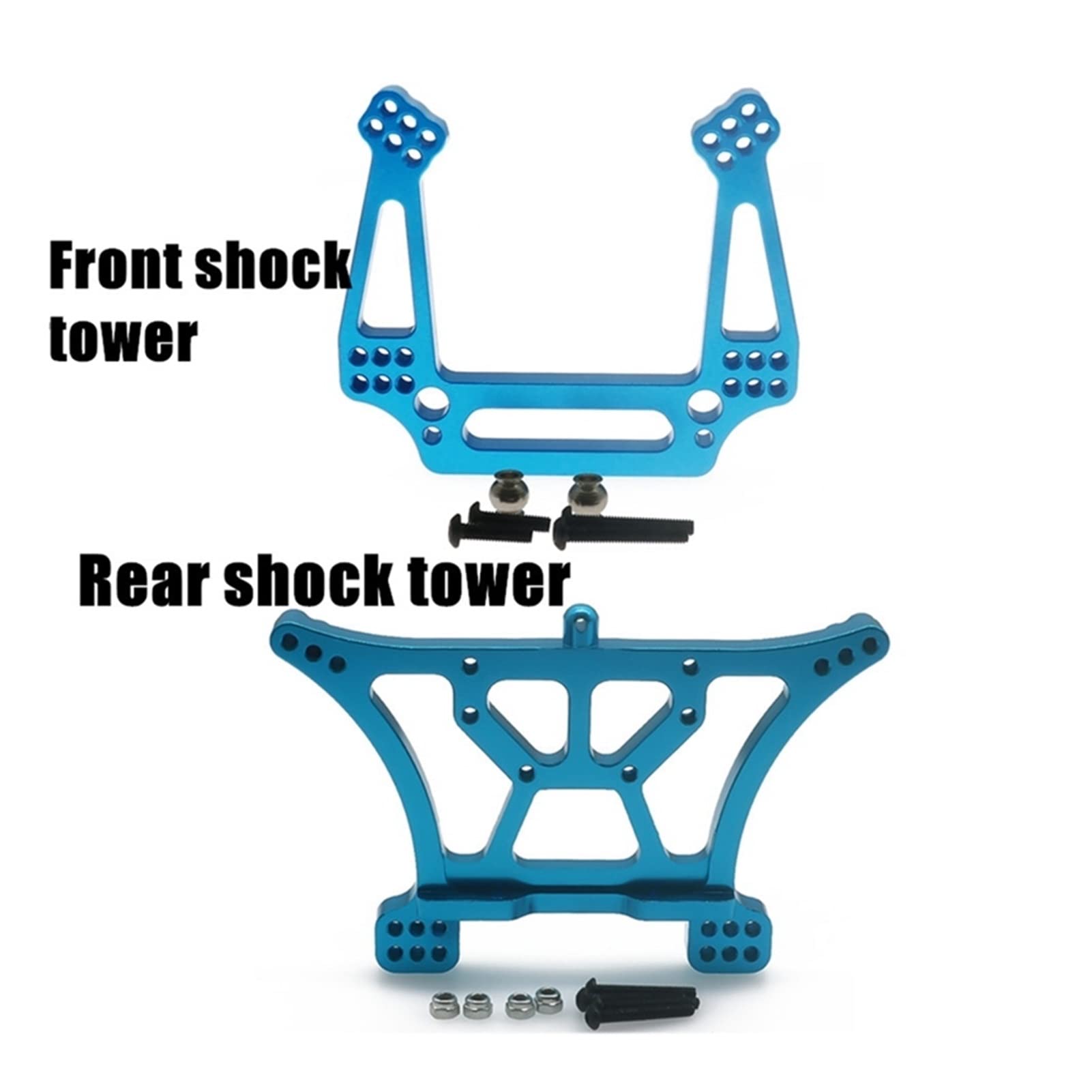 Metalowy przedni amortyzator tylny, do Traxxas, Slash RC Car 1/10 2WD Zdalny amortyzator samochodowy(Blue)