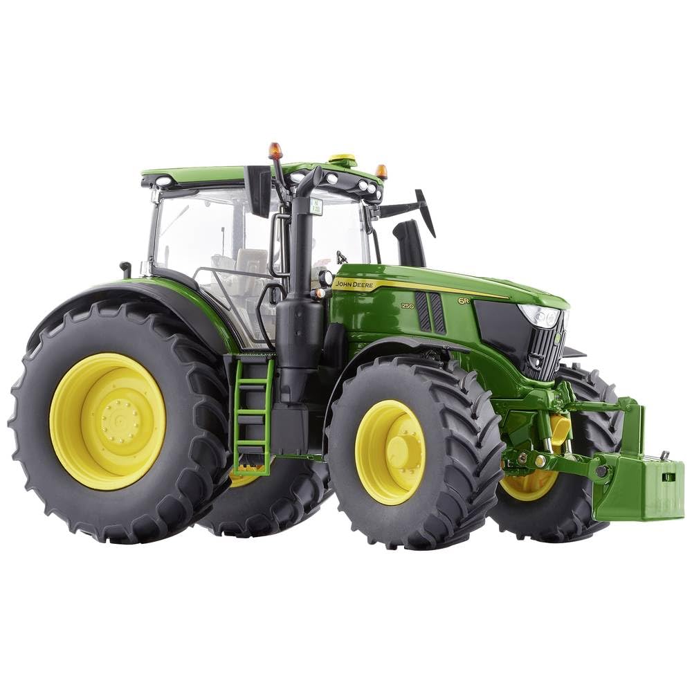 WIKING 077870 Tracteur miniature John Deere 6R 250, 1:32, Métal/Plastique, Dès 14 ans, Nombreuses fonctions, Capot ouvrable, Bras supérieur et inférieur mobiles, Poids frontal inclus