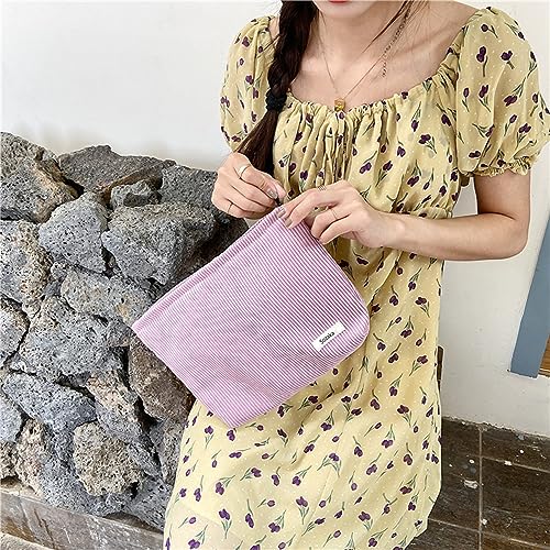 Cosmetic Bags For Women - Corduroy Cosmetic Bag Aesthetic Women Handbags Purses Smile Dots Makeup Organizer Storage Makeup Bag Girls Gift #TOP5