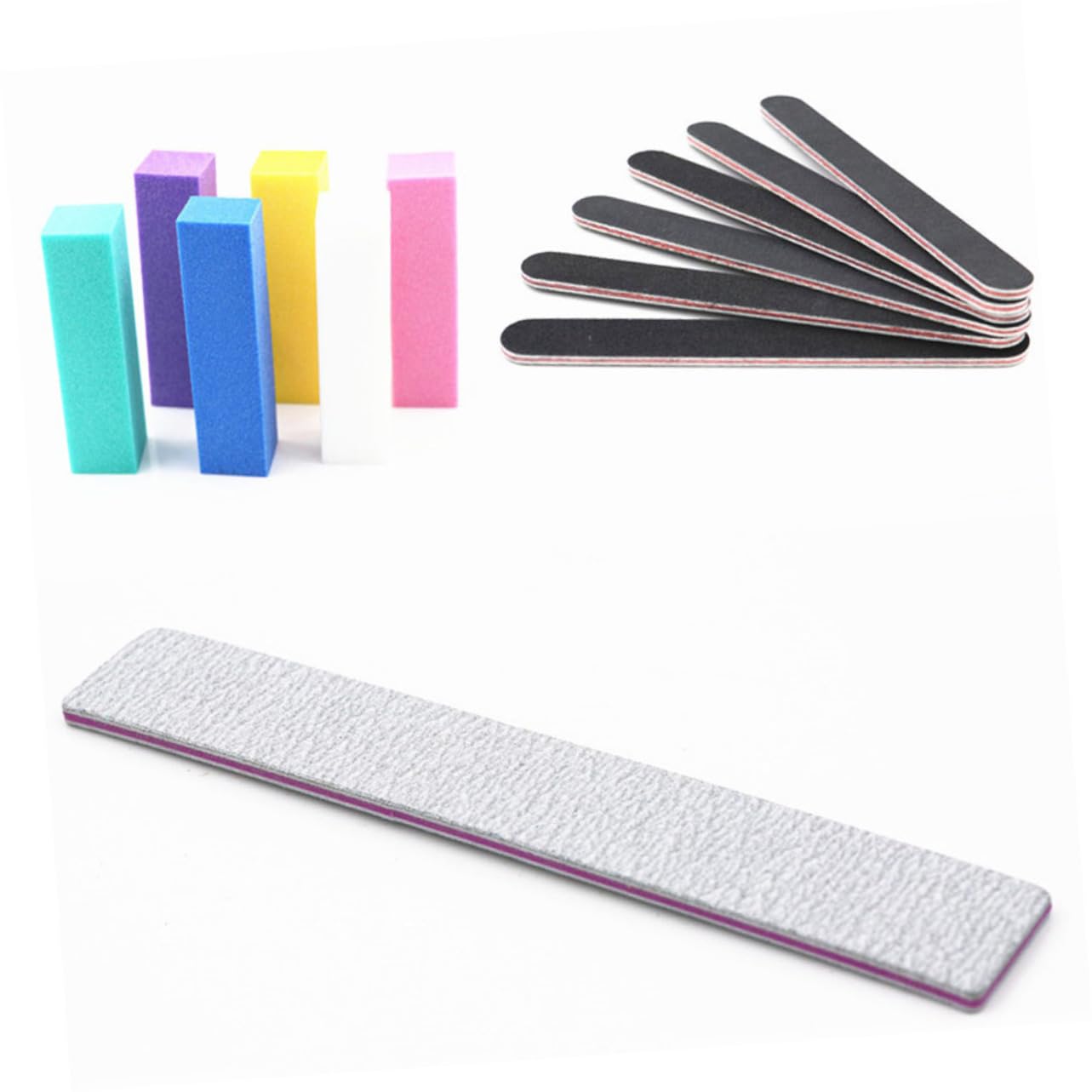 BESTYASH 13pcs Nail Polishing Durable Sanding Blocks Polishing Strips for Nail Art Includes Sanding Blocks Black Grey for Home Salon Use