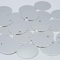 Vista 8 de StayMax Etiquetas redondas de aluminio en blanco para estampar espacios en blanco para grabar, paquete de 25 (plata)