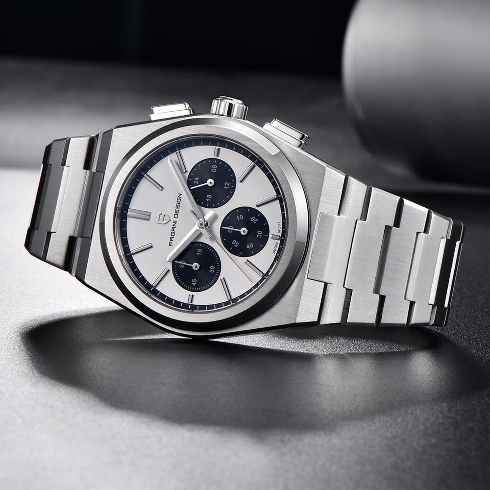 Pagani Design Orologi cronografi da uomo, quadrante da 40 mm, acciaio inossidabile, resistenti all'acqua fino a 100 m, 3 colori