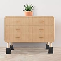 Vista 7 de Affogato Elevadores de cama, paquete de 4 elevadores de muebles resistentes de 6 pulgadas, extensores de patas de mesa, elevadores de cama