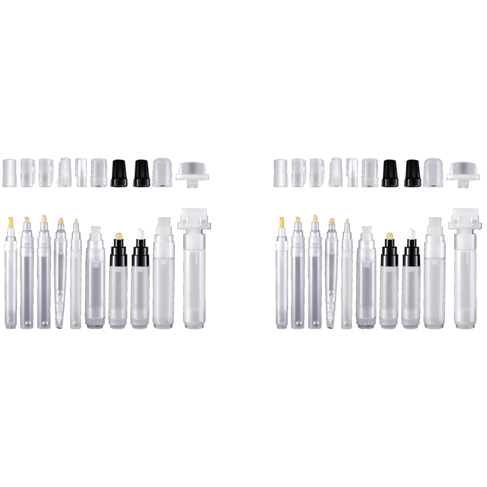 20 Pièces Stylos de Peinture Rechargeables Marqueurs de Peinture de Tige de Stylo Vide Marqueur de Peinture Acrylique Vide Rechargeable pour Fournitures D'Art