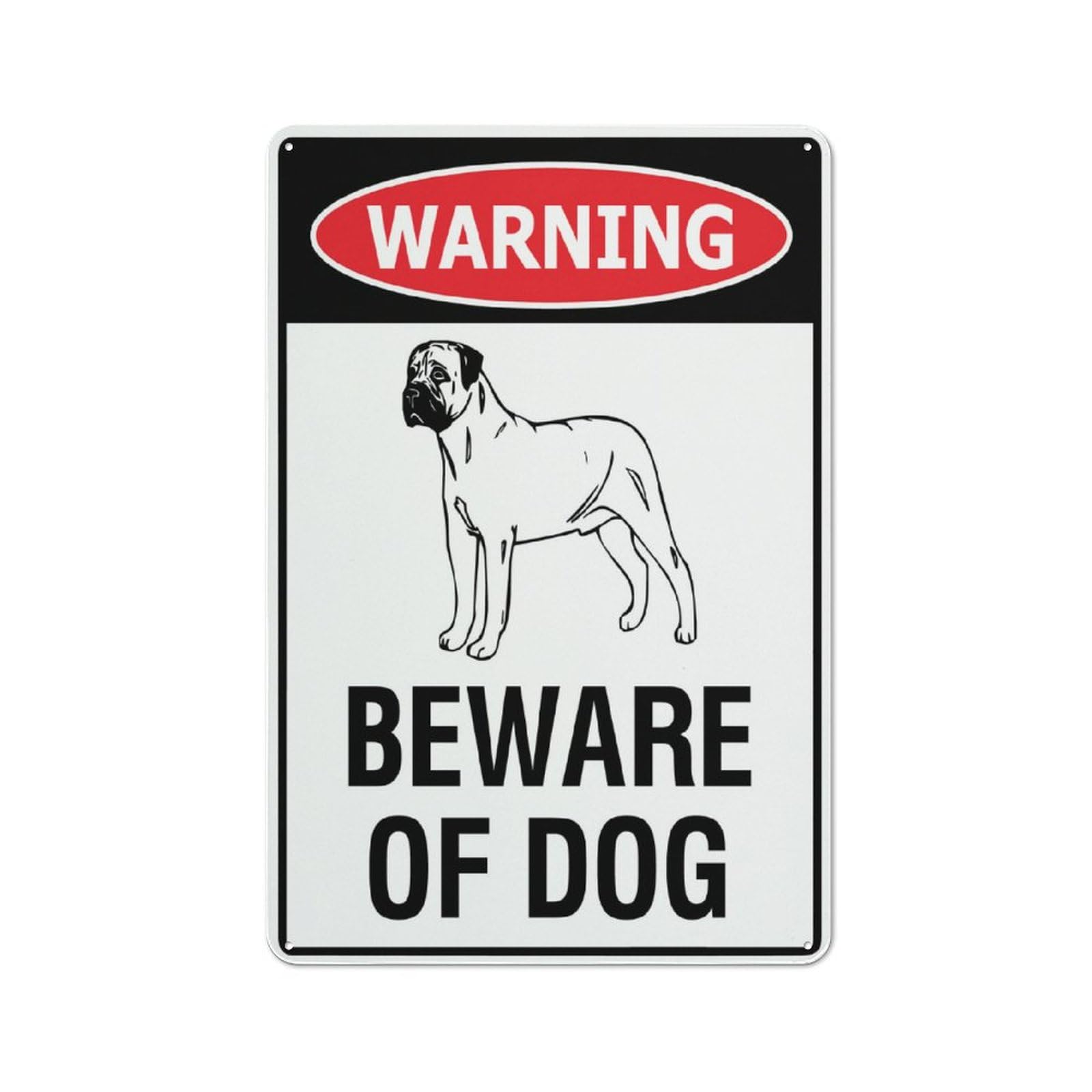 Warning Beware Of Dog Bullmastiff Sign 12X8 Inch Aluminum Uv Ink Printed For House And Business