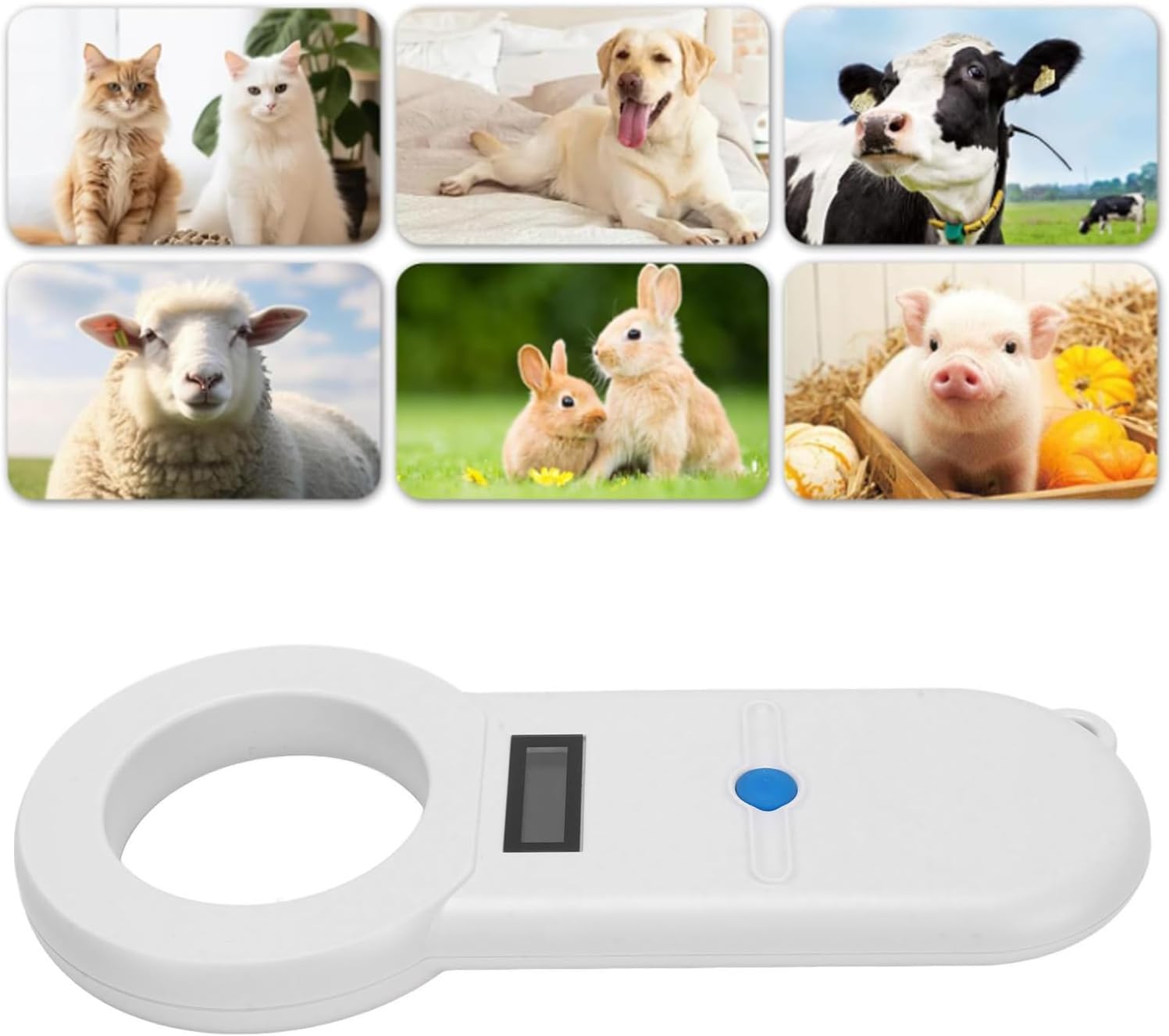 Pet Microchip Reader, EMID Animal Handheld Scanner with OLED Display and USB Charging, Supports ISO 11784 11785 FDX B for Dogs Cats Livestock Poultry