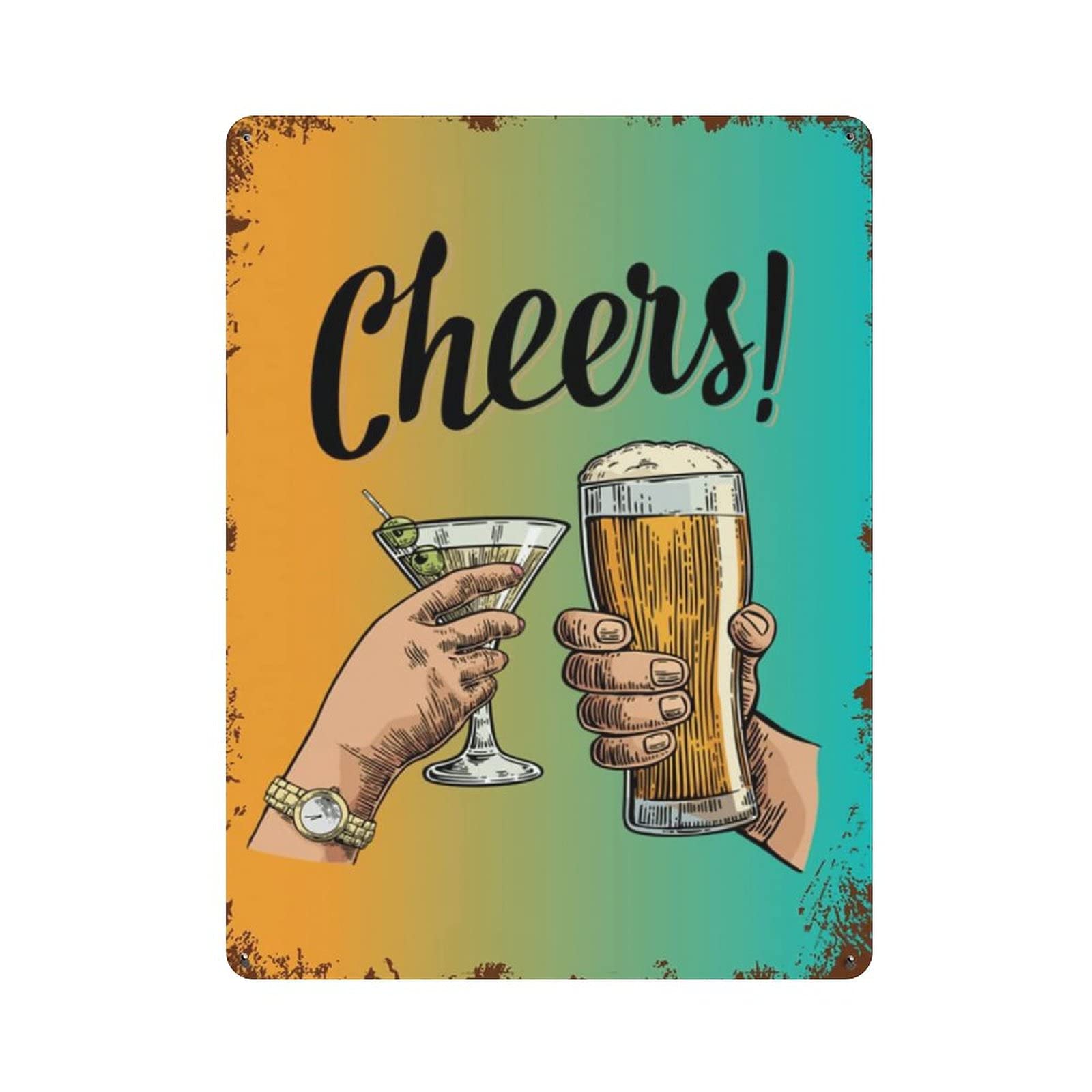 Metal Tin Sign Beer Signs for Bar Vintage Tin Poster Metal Sign Wall Decoration Country Kitchen Home Garage Decor 16"x12"