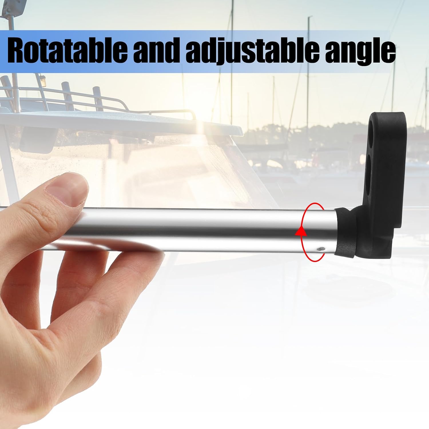3 Pcs Boat Windshield Support Bar Replacement Set Marine Windshield Brace Kits 14" with Turn Latch Screws Aluminum for Walk Through Boats Ship Marines Vessel Window Bars Accessories