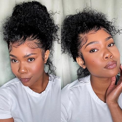 Alidiamond 360 ‌Kinky Curly Wig Full Lace Front Wigs Human