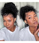 Alidiamond Kinky Curly Wig 360 Lace Front Wigs Human Hair 16 Inch HD Transparent Lace Jerry Curl...