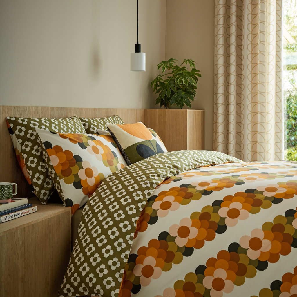 Orla Kiely Bedding - Retro Flower Stripe Multicoloured 100% Cotton Duvet Cover Set (Single Duvet Cover Set: 137cm x 200cm) - Image 2