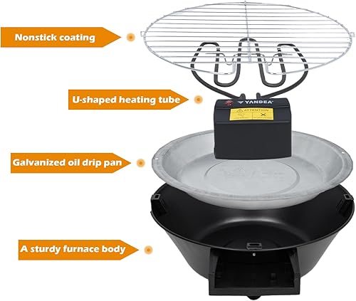 Miniatura 2 de Parrilla eléctrica para cocinar al aire libre, barbacoa sin humo, parrilla extraíble portátil, (YD330)