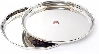Embassy NP Khumcha/Dinner Plate, Size 14, 31.2 cms (Pack of 2, Stainless Steel)