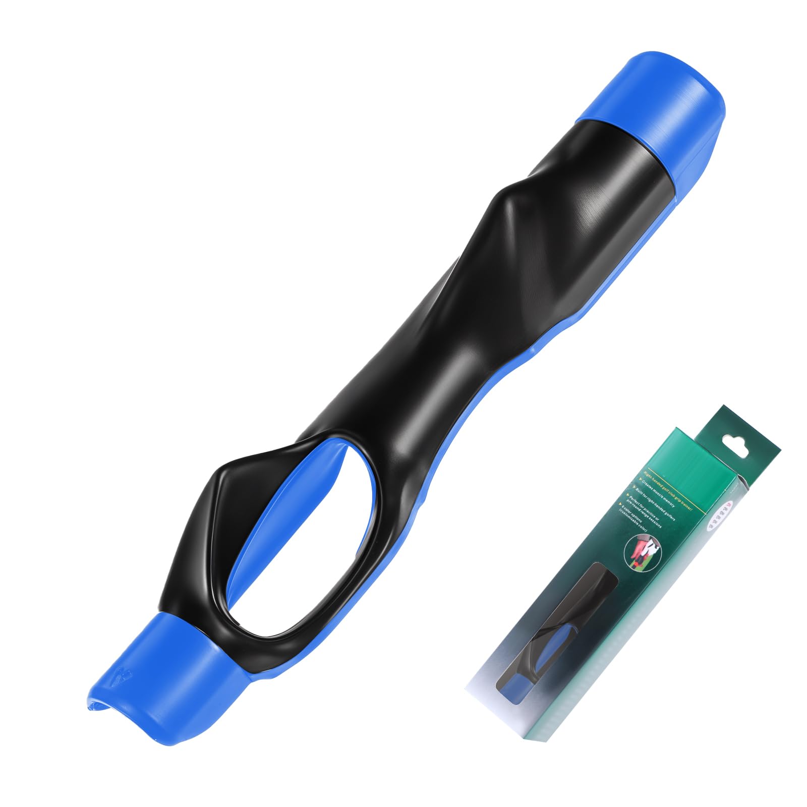 HJZHII Golf Grip Trainer, 6in Golf Training Aid Right Hand Golf Swing Trainer Golf Practice Tool to Help Train Correct Hand Position for Beginner Learn (Black+Blue)