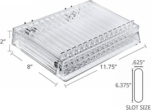 Miniatura 2 de Azar Displays 225515 Bandeja empujadora de 11.75 pulgadas de ancho x 8 pulgadas de profundidad x 2 pulgadas de alto con ranuras de 0.625 pulgadas de