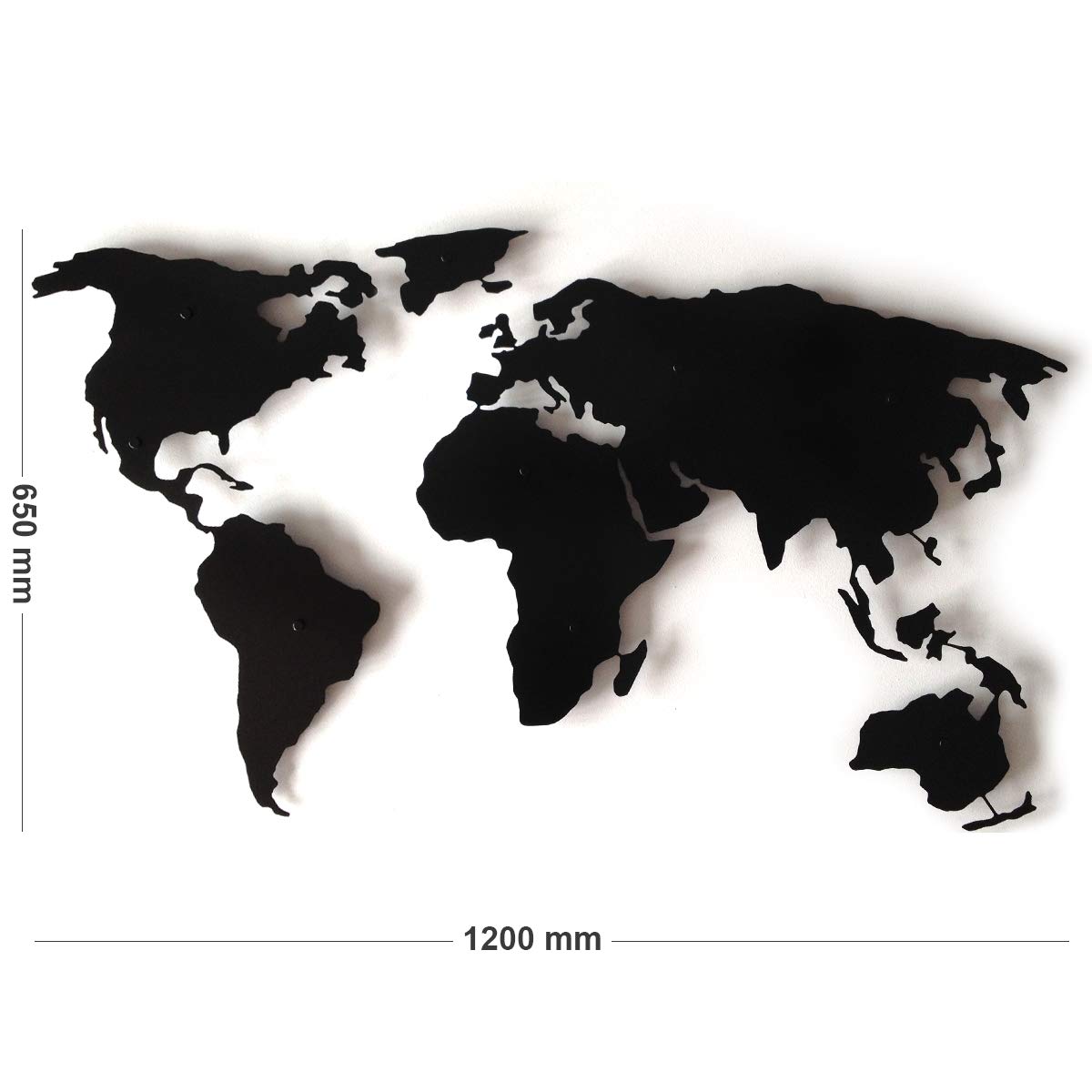 Decorizzly® Weltkarte aus Metall Magnettafel Wanddeko,120cm x 65cm Moderne und Einzigartige Wanddekoration, Hauptzusatz, Dekoration World Map magnetisch (3D Karte)