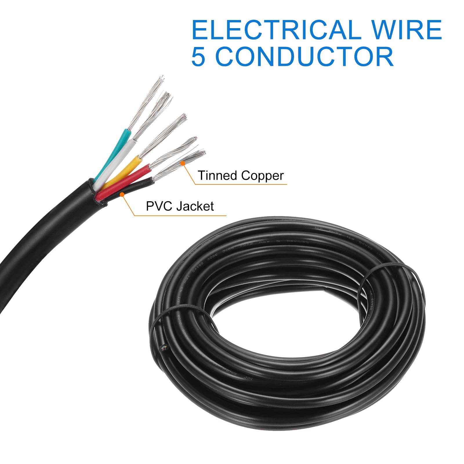 DMiotech 28 Gauge Wire Electrical Wire 5 Conductor - Image 4