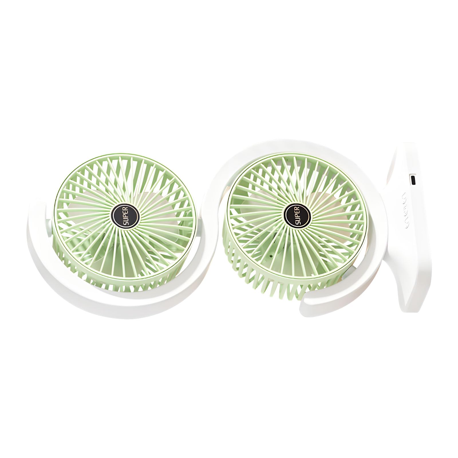 Tsophreniq Rechargeable Two Oscillating Table Fan with 5 Wind Modes 1800mAh Capacity for Indoor Outdoor ° Rotation Fan